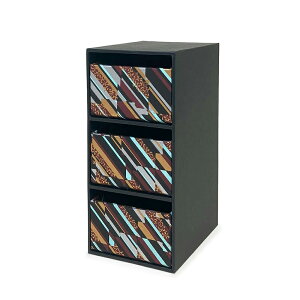 【最大29倍×お買い物マラソン SPU 要エントリー 10/24 20:00 〜 10/27 9:59】 収納箱 スッキリ片付け 卓上チェスト 細型3段 100×74×160mm モガ CBC-43-001 クッションゴム付き