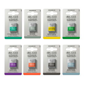 Winsor＆Newton プロフェッショナル ウォーターカラー リバイバル ハーフパン 8色セット