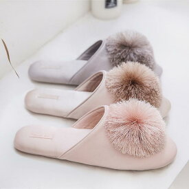 スリッパ ポンポン 来客用 おしゃれ 上品 ルームシューズ 洗える 室内用 レディース スリッパ 通気 静音 静か 滑り止め 婦人 大人 女性用 部屋 屋内 靴 室内履きシューズ 室内スリッパ 柔らかい プレゼント 贈り物 オールシーズン 母の日ギフト