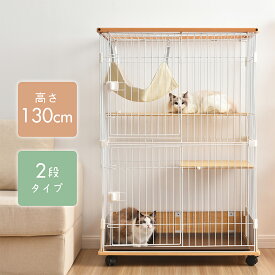 日曜日10％クーポン★猫ドア付きタイプ】猫 ケージ トイレ付 ハンモック付 キャットケージ 2段 猫 キャスター付 猫ゲージ おしゃれ キャットハウス ネコ ハウス 多段 留守番 保護 脱走防止 多頭飼い 多頭 スチール ペットケージ