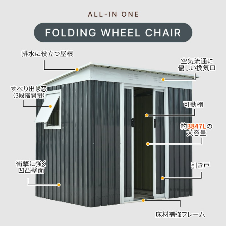 楽天市場】限定30枚8％クーポン☆窓付き 物置 屋外 防さび 防水 