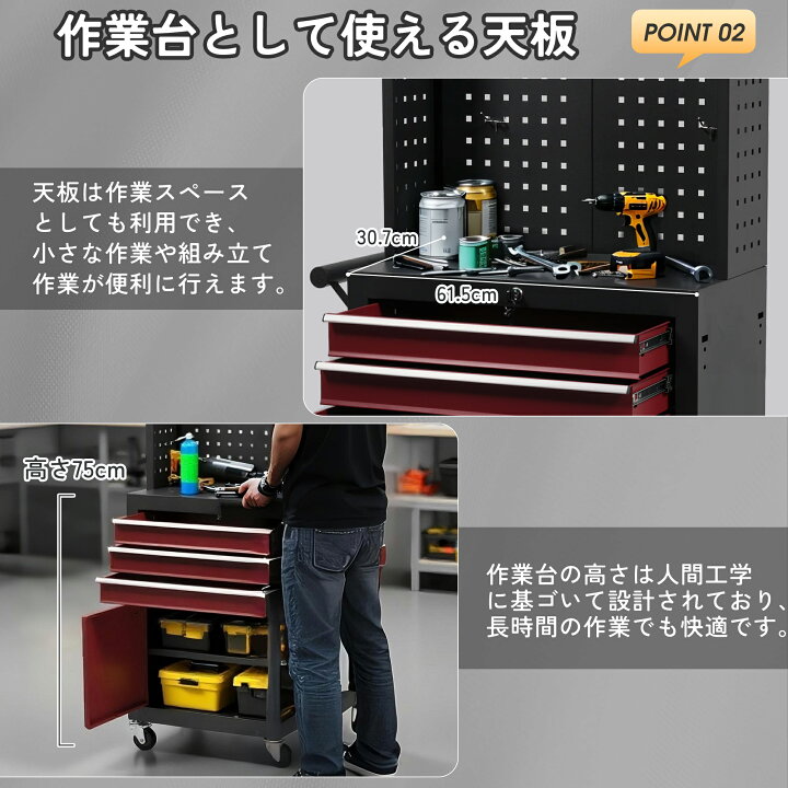 楽天市場】限定50枚7％クーポン☆ツールテーブル ツールワゴン ツール 