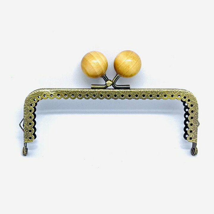 木玉(珈琲色）くし形口金4個セット/20.5cm/がま口/縫い付けタイプ/
