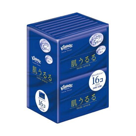 （まとめ）日本製 国産 紙クレシア 肌うるる ポケットティシュー 16パック（×3セット） 肌ツヤツヤ ポケットティッシュ 16パック（×3セット）- 日本製 国産 紙クレシア