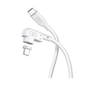CIO L字型マグネットシリコンケーブル 配線 CtoC 100W 1m ホワイト CIO-SLLMG-CC1-WH 1本 白 高速充電対応のL字型マグネットシリコンケーブル、USB Type-CからUSB Type-Cまでの接続に最適な1mホワイトカラー