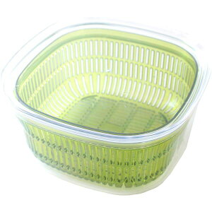 オカ プリス ベジマジ あらう レギュラー グリーン 緑 新鮮な野菜や果物を水切りして保存するのに便利なフタ付きボウル サラダやオカプリス、ベジマジなどの食材を手軽に洗い、水切りす