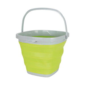 コジット 薄く畳めるバケツ 10L グリーン 1個 緑 畳んでコンパクトに整理 収納 できる、使い勝手抜群の10リットル容量グリーンバケツ1個 緑