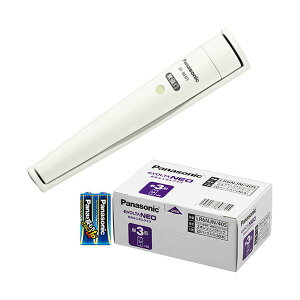 パナソニックLED常備灯 BF-BE01N-W+アルカリ乾電池 エボルタNEO単3形40本 1セット 省エネLEDライトと40本のアルカリ電池がセットになった、常備灯セット 停電時も安心の明るさを提供し、家庭やオ