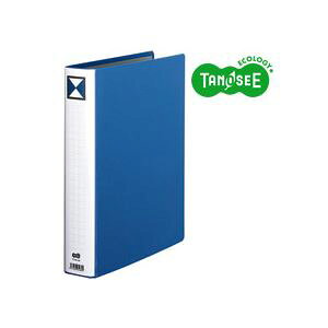 (まとめ)TANOSEE 両開きパイプ式ファイル A4タテ 40mmとじ 青 10冊 開けやすい 便利なパイプ式ファイル A4サイズで40mm厚 青いカラーで10冊セット