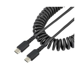 （まとめ） StarTech.com 高耐久USB-C ケーブル 配線 1m コイル（伸縮）型／アラミド繊維補強／オス-オスR2CCC-1M-USB-CABLE 1本 【×3セット】 高耐久性を誇るUSB-Cケーブル、1mのコイルタイプ アラミド繊維で補強されたオス-オスタイプのケーブルが3本セットでお得 伸縮
