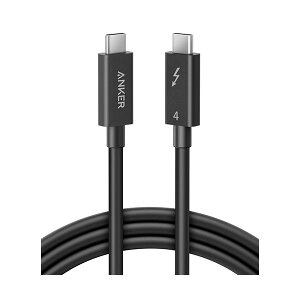 アンカージャパン ANKER USB-C&USB-C ケーブル 配線 Thunderbolt 4(100W 40Gbps) 2.0m ブラックA8489011 1本 黒 最新規格対応の高速充電ケーブル 配線 USB-Cポート同士で最大100W出力可能なThunderbolt 4対応ケ