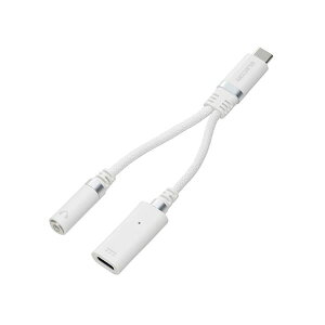 USB Type-C(TM) - 3.5mmϊP[u z (ϋv/27W) zCg MPA-C35DSPDWH  ϋv27W̃p[USB Type-C[q3.5mm[q֕ϊP[u z zCgJ[ŃX^CbVȃf