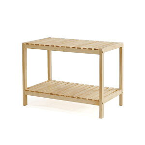整理 収納 棚 約幅60cm 2段 ナチュラル 脚裏クッションシート付き ウッドラック 整理 収納 家具 インテリア家具 リビング整理 収納 お客様組立品 心地よい木の香りと通気性抜群の簀の子が魅