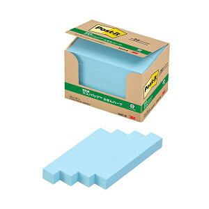 (まとめ) 3Mポスト・イット エコノパック ふせんハーフ 再生紙 75×12.5mm ブルー 5601-B 1パック(20冊) 【×2セット】 青 エコなブルーのふせんパック20冊セット×2 サイズは75×12.5mmで使い勝手