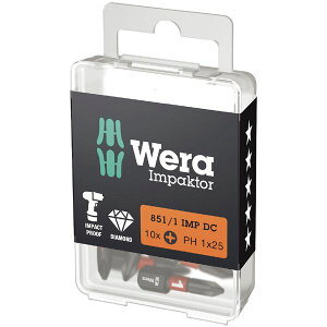 WERA ���F�� 10�� ����6.35mm �_�C�������h�R�[�e�B���O �v���X�h���C�o�[�r�b�g �n��T�C�Y#1 �S��25mm 057615 �H�� �c�[�� �_�C�������h�R�[�e�B���O�ŋ������ꂽ�v���X�h���C�o�[�r�b�g10�Z
