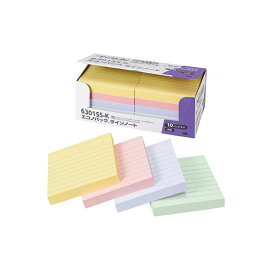 3M Post-it ポストイット エコノパック 強粘着ノート 罫線入パステル混色 3M-6301SS-K 強力粘着ノート パステルカラー 罫線入り エコノパック - 使いやすくて粘着力抜群のノート パステルカラーで目を引く、絶妙な罫線入り エコノパックでお得に手に入る