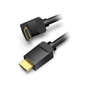 【5本セット】 VENTION HDMI 直角ケーブル 配線 上向き 3m ブラック AA-0133X5 黒 斜めから繋ぐ 角度調整可能なHDMIケーブル 配線 5本セット 上向き設計で使いやすい 長さ3mで快適な接続 ブラックカラ