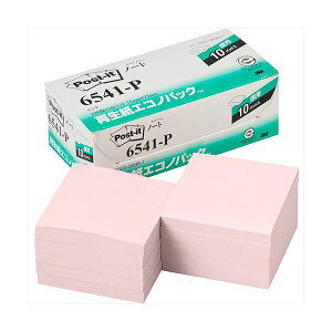 3M Post-it ポストイット 再生紙エコノパック ノート ピンク 3M-6541-P ピンクが鮮やかな再生紙エコノパックノート メモもアイデアも思いのままに 持ち運びもラクラク 3M-6541-P