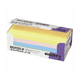 3M Post-it ポストイット エコノパック強粘着ノート パステルカラー4色 3M-6541SS-K 強力粘着ノート パステルカラー4色 エコノパック メモがしっかり留まり、使いやすく、効率的な仕事をサポート オフィスや学校でぴったり 便利さとスタイリッシュさを兼ね備えた頼れる相棒