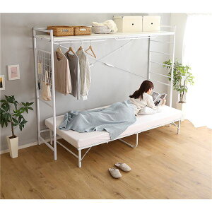 �n���K�[���b�N �P�i ��220cm �� �z���C�g �X�`�[���t���[�� �x�b�h����[�� �ߗގ��[ �C���e���A�Ƌ� �x�b�h���[�� �Q�� ���q�l�g���i �n���K�[���b�N �P�i ��220cm �� �z���C�g �X�`�[��