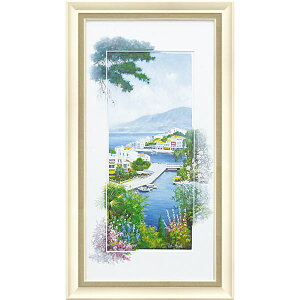 ユーパワー ピーター・モッツ アートフレーム 「アビューオーバーミコノス」 美しいギリシャの風景を切り取った、ピーター・モッツのアートフレーム アビューオーバーミコノス 心を癒す