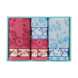 ムーミン ピックオンニ フェイスタオル2P&タオルハンカチ2P フェイスタオル34×70cm、タオルハンカチ25×25cm C6079598 ムーミンキャラクターが描かれたフェイスタオル2枚とタオルハンカチ2枚のセ