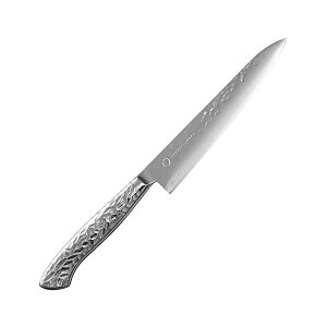 よこやま 燕熟の技 オールステンレス槌目ペティナイフ(刃渡り15cm) EJRK-2001 燕の匠が生み出す、美しく繊細なオールステンレス製ペティナイフ 熟練の技術が込められた槌目模様が特徴で、刃