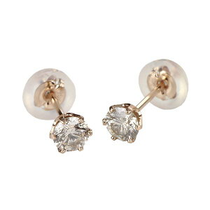 ダイヤモンドピアス 一粒 K18 ピンクゴールド 合計0.3ct ピアス シンプル スタッド シリコンダブルロックキャッチ 華麗なる輝き、女性の美しさを引き立てる18金ピンクゴールドの一粒ダイヤモ