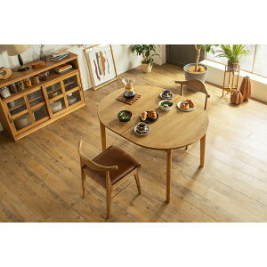 アルグ ダイニングテーブル ダイニング用テーブル 食卓テーブル 机 約120-150cm 楕円伸張 組立式 120-150cmの幅広いサイズで楕円形の伸張式ダイニングテーブル お客様自身で組み立てるタイプで