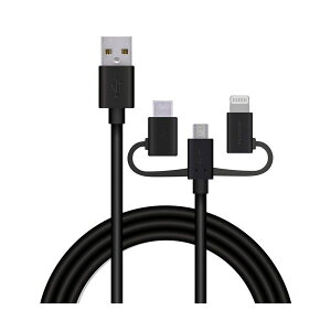 3in1P[u z microB^TypeC^Lightning1.2m }`RlN^[P[u z  1.2m - 3ނ̒[q1{ X}zE^ubgEiPhoneΉ