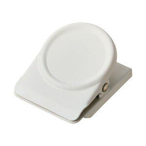 (まとめ)TANOSEE マグネットクリップ L ホワイト 1セット(10個)【×10セット】 白 マグネットパワーでスッキリ整理 ホワイトな大容量 大型 クリップセットが10個 便利なTANOSEEマグネットクリ