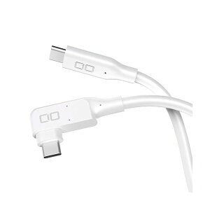 (まとめ) CIO L字型シリコンケーブル 配線 CtoC 240W 1m ホワイト CIO-SLL240W-CC1-WH 1本 【×2セット】 白 高耐熱性のL字型シリコンケーブル 配線 で、最大240Wまでの充電に対応 1mの長さで使いやすく