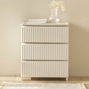 ROOM&HOME組立式木天板チェスト 整理 タンス 収納 キャビネット ホワイト3段 お客様組立品 白 組み立て式の木製チェスト、ホワイトカラーの3段引き出し付き お部屋に合わせて自由に組み立て