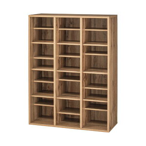 YAMAZEN シューズキャビネット 整理 収納 シェルフ 戸棚 3列4段 12人用 オーク木目 CSCN-1185(OAK3D) 1台 組立式 木目調のシューズ収納ラック、3列4段の大容量仕様 12人分の収納スペースで靴がスッ