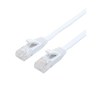 CAT.6A LANケーブル 配線 フラット ホワイト 15m C6A-F15WH 1本 白 高速通信に最適な15mのフラットLANケーブル CAT.6A規格で信頼性抜群 ホワイトカラーでスッキリとしたインテリアにマッチ データ転送