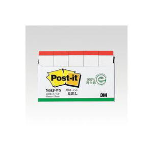 (まとめ) 住友スリーエム ポストイット(R) 再生紙 5個入り 横15×縦50mm 700RP-WN 白(赤帯) 5個入 【×10セット】 お得なまとめ買いで、定番アイテムを手に入れよう 再生紙ポストイット(R) 5個