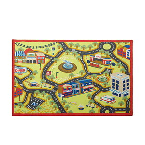 子供用 デスク (テーブル 机) カーペット/ルームマット 【男の子用 約110cm×133cm】 長方形 洗える ウォッシャブル 傷防止 お手入れ簡単 キッズの遊び場を守る 丈夫で洗えるフロアマット 床の