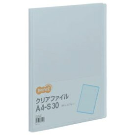 （まとめ） TANOSEE クリアファイル A4タテ 30ポケット 背幅17mm ブルー 1冊 【×30セット】 青 クリヤーファイルの進化形 A4サイズで30ポケット、背幅17mmの整理 収納 力 ブルーの鮮やかな色合いが目を引く1冊30セット 青