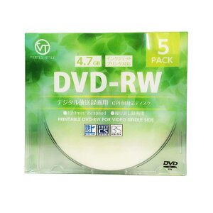 (܂Ƃ)VERTEX DVD-RW(Video with CPRM) JԂ^p 120 1-2{ 5P CNWFbgv^Ή(zCg) DRW-120DVX.5CAy×10Zbgz  ށAɂ̘^惁fBA iDVD-RW CNWF