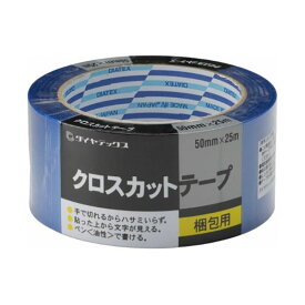 (まとめ) ダイヤテックス クロスカットテープ 50mm×25m ブルー TO1013 1巻 【×5セット】 青 高い耐久性 頑丈 な梱包に最適 青いクロスカットテープでダンボールをしっかりと固定 大容量 大型 50mm×25mの1巻×5セット 青