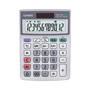 (まとめ)カシオ 特大表示電卓 12桁ミニジャストサイズ MW-12GT-N 1台【×3セット】 スペースを取らずに使えるコンパクトな特大表示電卓 12桁のミニジャストサイズで、卓上でも邪魔にならな