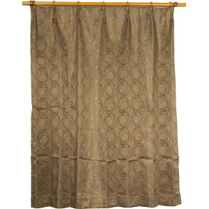 カーテン 洗える ウォッシャブル 洗える 2重加工 円柄 150×丈225cm ブラウン カールス 九装 茶 洗える 裏地付きカーテンで、清潔さと上品さを実現 二重加工で高級感溢れる円柄が魅力 150×丈225c