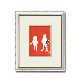 ちひろ額装 壁掛け額 白いフレーム いわさきちひろ 絵画額 凧と羽子板 額 額縁 フレーム 柔らかな透明感と独自のカラーリングが魅力の、ちひろの世界を彩る白いフレームの壁掛け額 風船とお雛様が舞い踊る、いわさきちひろの絵画額