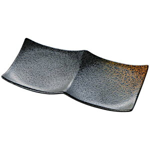 2連ABS 和食器/皿 【焼き締め裏黒 A】 190×95×23mm 日本製 国産 〔和食 レストラン 居酒屋 店舗 お店〕 和の美食を愉しむ至福の器 2連和食器/皿【焼き締め裏黒 A】 日本製 飲食店にも最適な国産 A