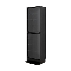 コレクションケース ショーケース /整理 収納 棚 【レギュラー ハイタイプ 高い 本体 奥行29cm ブラック】 幅54.1cm 強化ガラス扉 棚板 【お客様組立品】 黒 自在に調節できる棚板と美しいディ