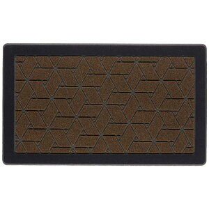 玄関マット/ドアマット 【S 網代柄】 約幅75×奥行45×高さ0.8cm 〔エントランス 入口 店舗 お店 オフィス 事務用 〕 和風の趣を演出する、玄関前の泥落としに最適なエントランスマット 網代柄