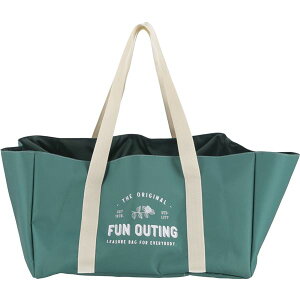 (まとめ)FUN OUTING レジカゴ用バッグ グリーン(GR) 86500 【×3セット】 緑 便利なレジカゴ整理 収納 バッグ 折りたたみでコンパクトに整理 収納 、詰め替え不要 カゴにピッタリはまる 楽し