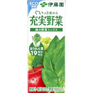 【ケース販売】伊藤園 紙充実野菜緑の野菜ミックス200ml 【×48本セット】 野菜の力をたっぷりと 新感覚のグリーンミックスドリンク【ケース販売】