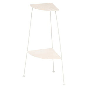 コーナーラック/整理 収納 棚 【幅25.5cm ホワイト】 2段 金属 スチール パイン集成材 KR-3846WH 『デポシリーズ』 〔リビング〕 白 コンパクトながら収納力抜群のスチールラック 幅25.5cmのホワイ