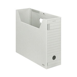 (まとめ)コクヨ ファイルボックス-FS(Fタイプ)A4ヨコ 背幅102mm グレー フタ付 A4-LFFN-M 1セット(5冊)【×2セット】 ホコリの侵入を防ぎ、保存に便利なフタ付きファイルボックス まとめて